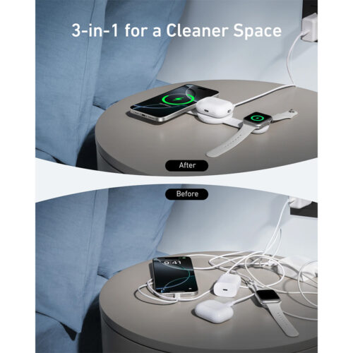 Anker MagGo Wireless Charging Station (3-in-1, Foldable Pad) Qi2