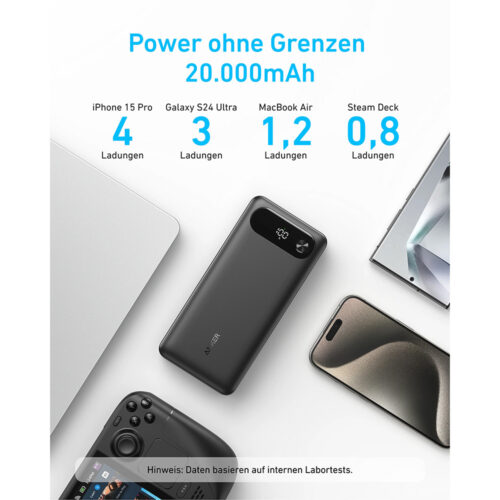 Anker Power Bank (20K, 87W, Built-In USB-C Cable)