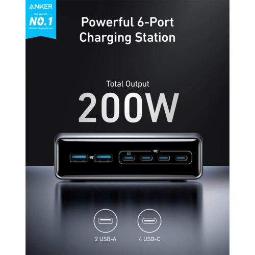 Anker Prime Charger (200W, 6 Ports, GaN)