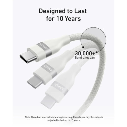 Anker USB-C to USB-C Cable (3 ft , 240W, Upcycled-Braided)