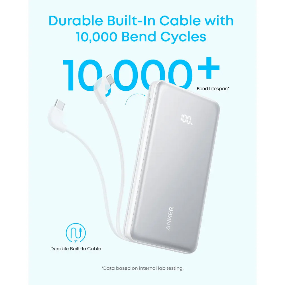 Anker Zolo Powerbank 10000mAh 22.5W with Built-in USB-C Cable – A110D Anker Zolo Powerbank 10000mAh 22.5W with Built-in USB-C Cable – A110D
