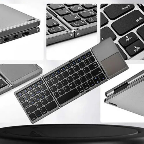 COTECi 63 Key Tri+Fold Ultra-Thin Wireless Touchpad Keyboard