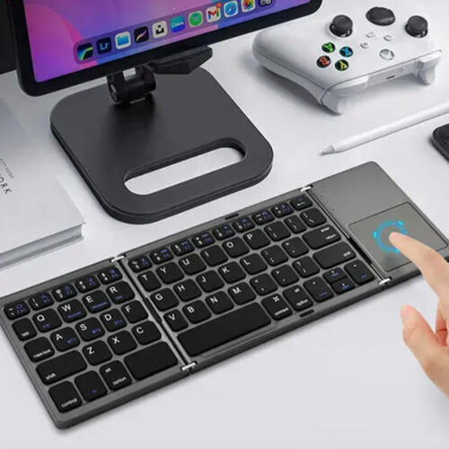 COTECi 63 Key Tri+Fold Ultra-Thin Wireless Touchpad Keyboard