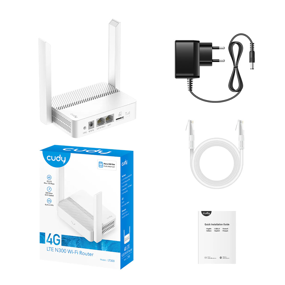 Cudy 4G N300 Wi-Fi Router – LT300 Cudy 4G N300 Wi-Fi Router – LT300