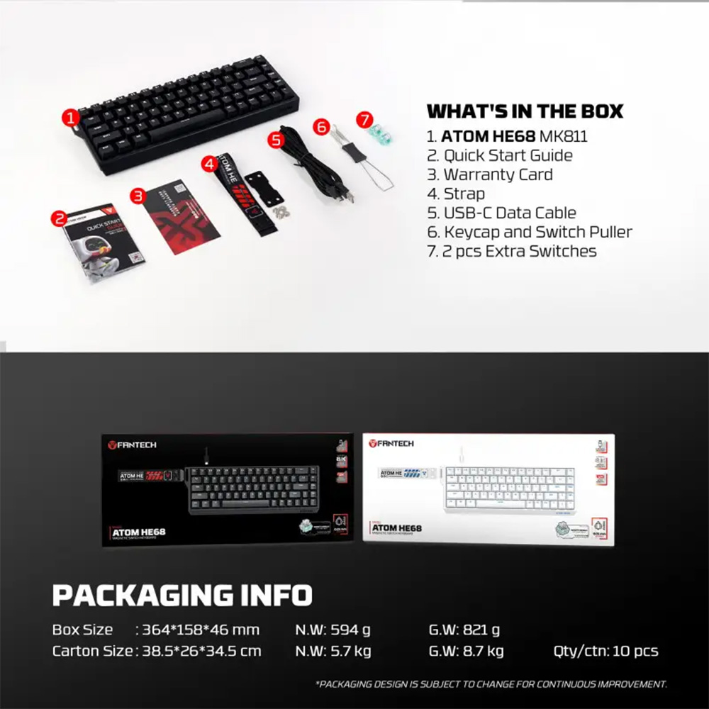 FANTECH ATOM HE68 MK811, High‑Precision Magnetic‑Switch Mechanical Keyboard FANTECH ATOM HE68 MK811, High‑Precision Magnetic‑Switch Mechanical Keyboard