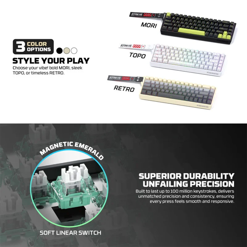 FANTECH ATOM Pro HE68 MK922, High Precision Magnetic Switch Keyboard FANTECH ATOM Pro HE68 MK922, High Precision Magnetic Switch Keyboard