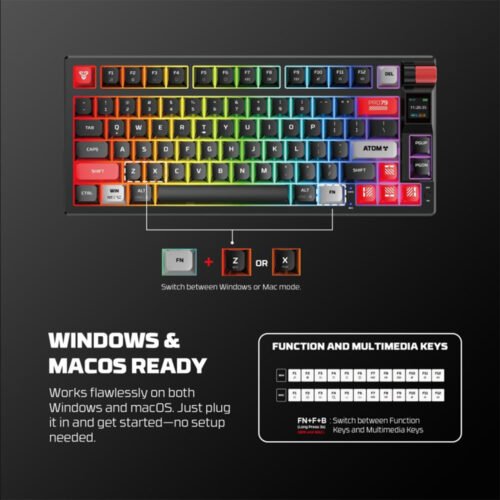 Fantech MK917 ATOM PRO79 Bluetooth, Wireless & Wired Keyboard