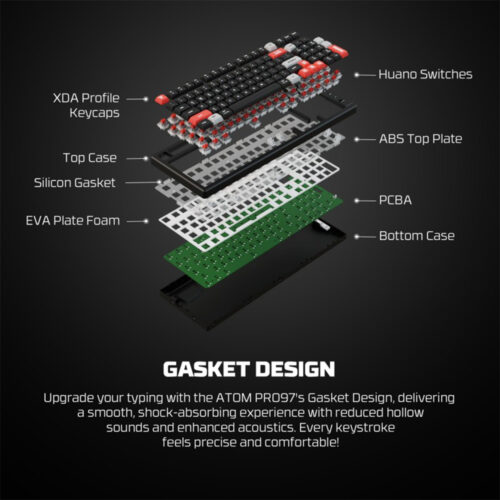 Fantech MK918 ATOM PRO97 Bluetooth, Wireless & Wired Keyboard