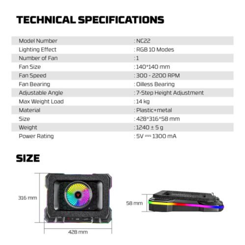 Fantech NC22 Premium Laptop Cooling Pad