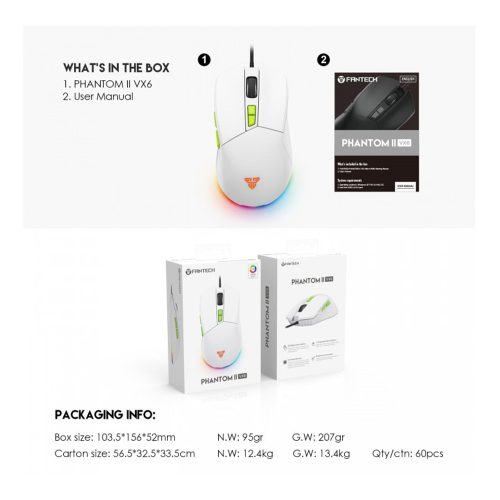 Fantech VX6 PHANTOM II Macro RGB  Gaming Mouse