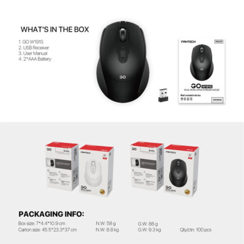 FANTECH W191S GO: Dual Mode Bluetooth & Wireless Mouse