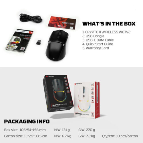 Fantech WG7V2 CRYPTO II Wireless Gaming Mouse