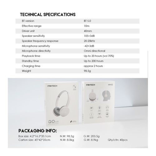 Fantech WH02 Go Wireless Headphones