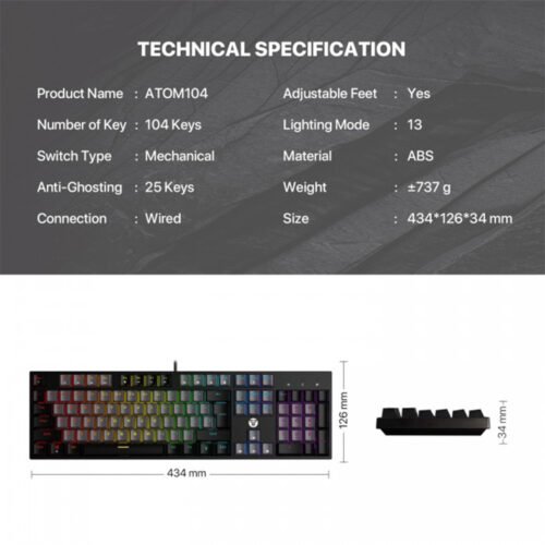 Fantech ATOM TKL MK886v2 Mechanical Keyboard