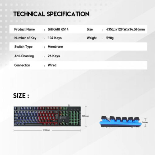 Fantech Fighter III K614L RGB Feel Mechanical Gaming Keyboard