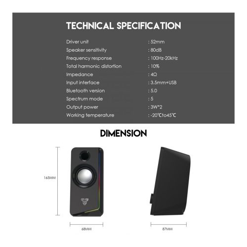 Fantech GS302 ALEGRO Bluetooth & Wired RGB Gaming & Music Speaker