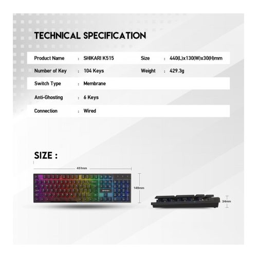 Fantech K515 SHIKARI RGB Gaming Keyboard