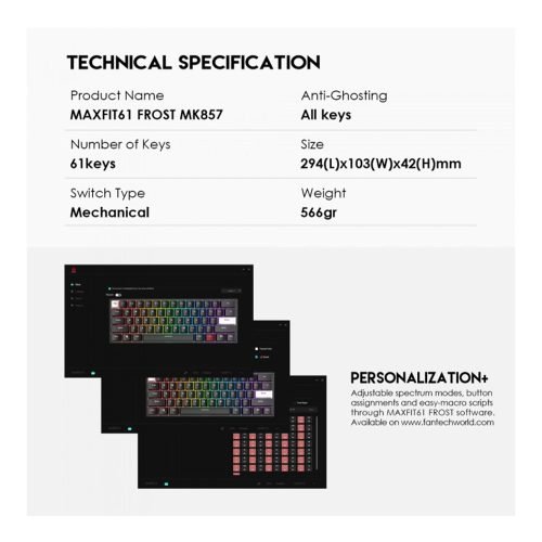 Fantech MK857 MAXFIT61 RGB Wired Mechanical Gaming Keyboard