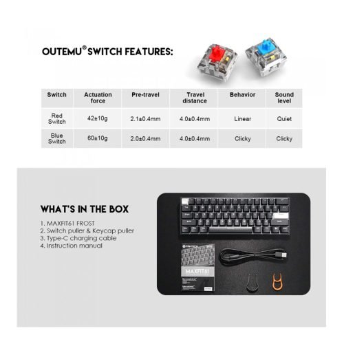 Fantech MK857 MAXFIT61 RGB Wired Mechanical Gaming Keyboard