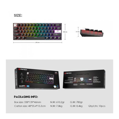 Fantech MK857 MAXFIT61 RGB Wired Mechanical Gaming Keyboard