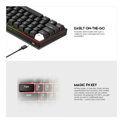 Fantech MK857 MAXFIT61 RGB Wired Mechanical Gaming Keyboard