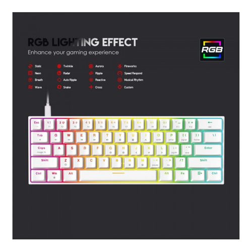 Fantech  MK857 MAXFIT61 RGB Bluetooth, Wireless & Wired Mechanical Gaming Keyboard