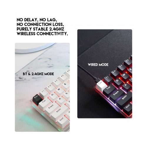 Fantech  MK857 MAXFIT61 RGB Bluetooth, Wireless & Wired Mechanical Gaming Keyboard