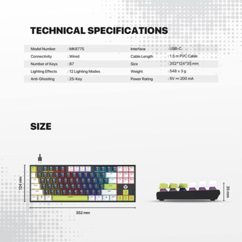 Fantech MORI Edition MK877S Mechanical Keyboard with RGB Lighting