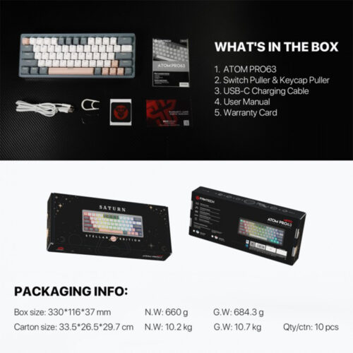 Fantech Mk912 Atom Pro63 Rgb Keyboard Wireless Gaming Mechanical