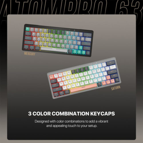 Fantech Mk912 Atom Pro63 Rgb Keyboard Wireless Gaming Mechanical