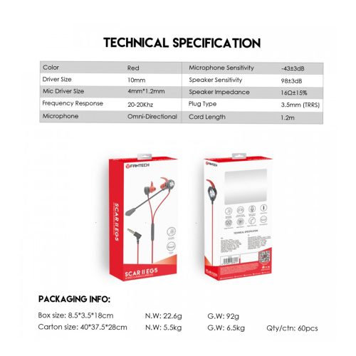 Fantech SCAR II EG5 Wired Gaming Earbuds