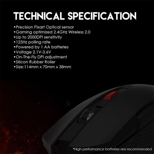 FANTECH WG10 GAREN 2.4GHz Wireless Gaming Mouse