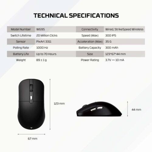Fantech WG9S KANATA S Dual Mode Wired & Wireless Gaming Mouse