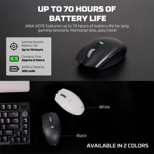 Fantech XD7E ARIA E Dual Mode Wired & Wireless Gaming Mouse