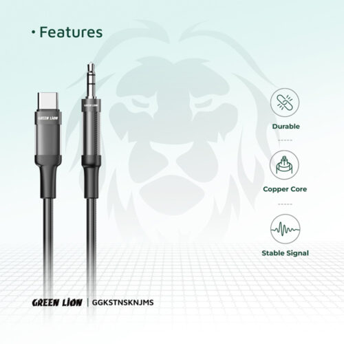 Green Lion USB-C to AUX Braided Cable 1M
