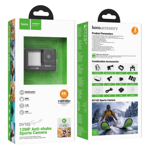 Hoco 12MP 4K Anti Shake Waterproof Sports Camera DV102