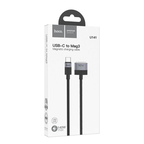 Hoco U141 USB C to Mag 3 Magnetic Charging Cable 140W 1.8m Nylon Braided