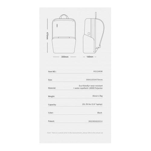 Kingsons Premium Leather Backpack KS3246W, Black, 15.6 Inch
