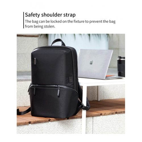 Kingsons Premium Leather Backpack KS3246W, Black, 15.6 Inch