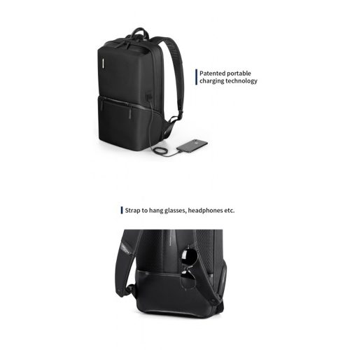 Kingsons Premium Leather Backpack KS3246W, Black, 15.6 Inch