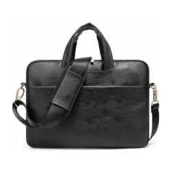 Kinmac Business Laptop Black Leather Bag