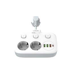 LDNIO 2 AC Outlets Portable Electrical Extension Socket SE2435