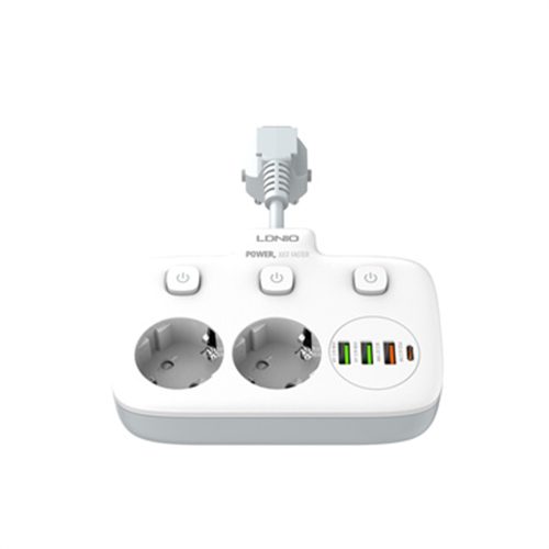 LDNIO 2 AC Outlets Portable Electrical Extension Socket SE2435