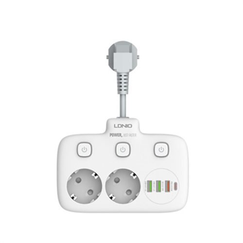 LDNIO 2 AC Outlets Portable Electrical Extension Socket SE2435