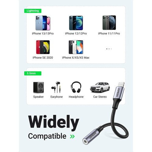UGREEN Lightning to 3.5mm Audio Female 10cm