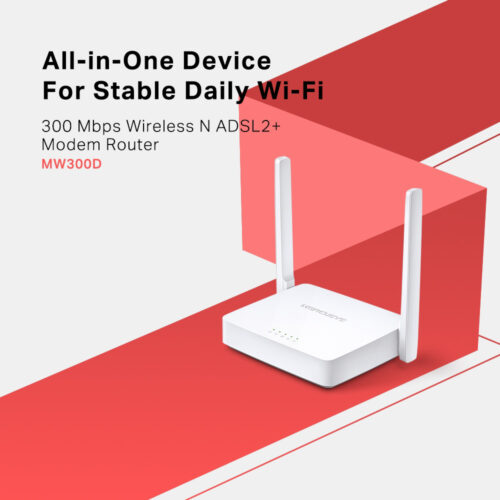 Mercusys 300Mbps Wireless N ADSL2+ Modem Router – MW300D