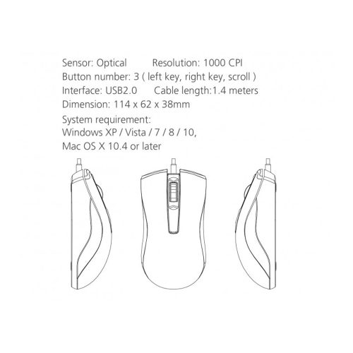 Micropack Comfy Gift Wired Office Mouse