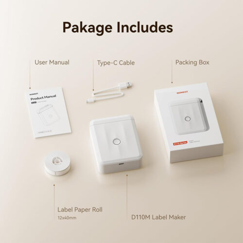 NIIMBOT D110 0.5 Inch Label Printer with Tape