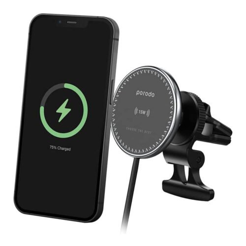 Porodo 3 In 1 Magnetic Car Charger Mount 15W With 20W PD Car Charger