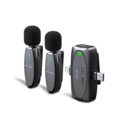 Porodo Dual Connector Lavalier Dual Wireless Mic
